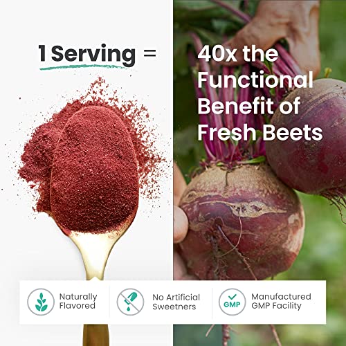 HumanN SuperBeets - Beet Root Powder - Nitric Oxide Boost for Blood Pressure, Circulation & Heart Health Support - Non-GMO Superfood Supplement - Natural Black Cherry Flavor, 30 Servings humanN uk supplements