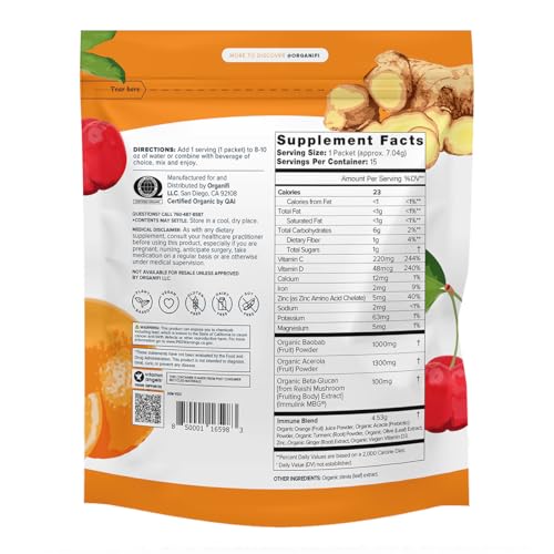 Organifi Immunity - Organic Superfood Immunity Support - 15 Single Serve Packets Organifi uk supplements