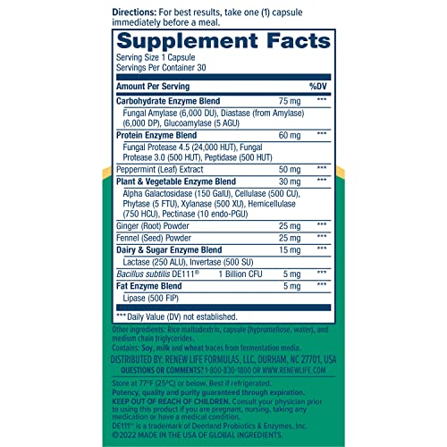 Renew Life Digestive Duo Probiotic + Enzymes; Probiotic Promotes Digestive Health Renew Life uk supplements