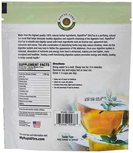 Rapid Fire Slim Tea 14 Day Herbal Teatox, Blend of Natural Herbs and Botanicals, Supports Healthy SNS uk supplements