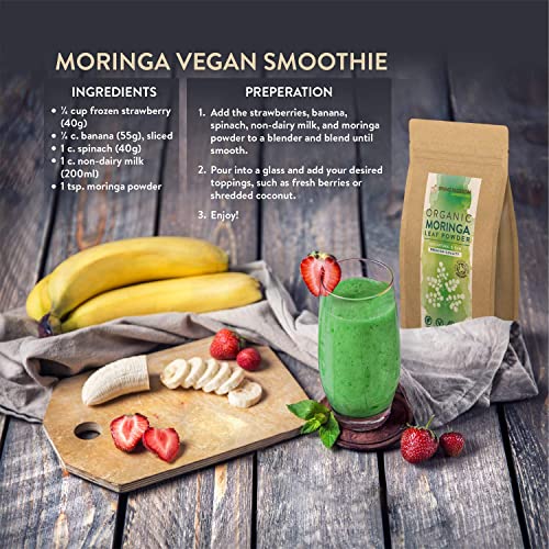 1KG Moringa Superleaf Powder Oleifera 100% Organic Raw Premium Quality Non-GMO Spring Blossom uk supplements