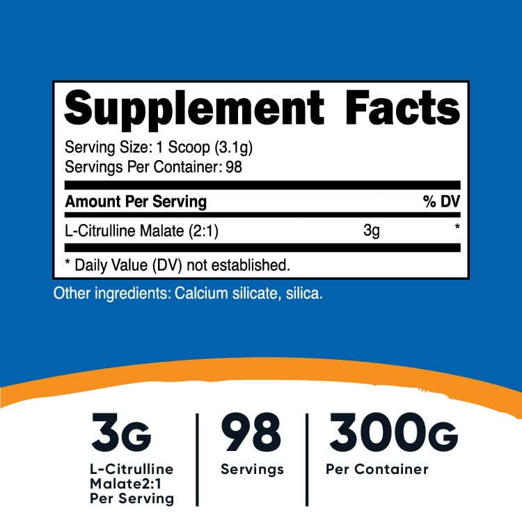 Nutricost L-Citrulline Malate 300G (2 Pack) - Pure L-Citrulline Powder, 3000mg Per Serving Nutricost uk supplements