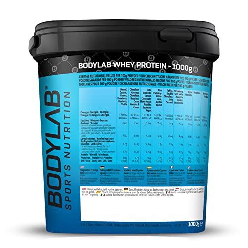 Bodylab24 Whey Protein Powder Milk Chocolate 1kg, Protein-Shake for Your Workout Bodylab24 uk supplements