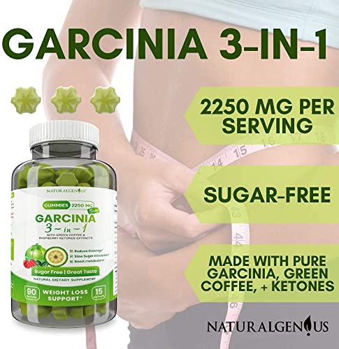 Fat Burning Gummies Pure Extract Garcinia Cambogia, Green Coffee, Raspberry Ketones NATURALGENIUS uk supplements
