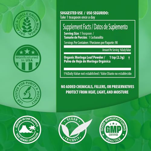 PURA VIDA MORINGA Moringa Powder Organic Single Origin - Premium 100% Leaf Powder PURA VIDA MORINGA uk supplements