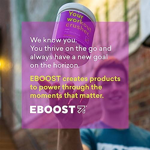 EBOOST POW Natural Pre Workout Powder - 20 Servings - Berry Melon Fizz - Pre Workout EBOOST uk supplements