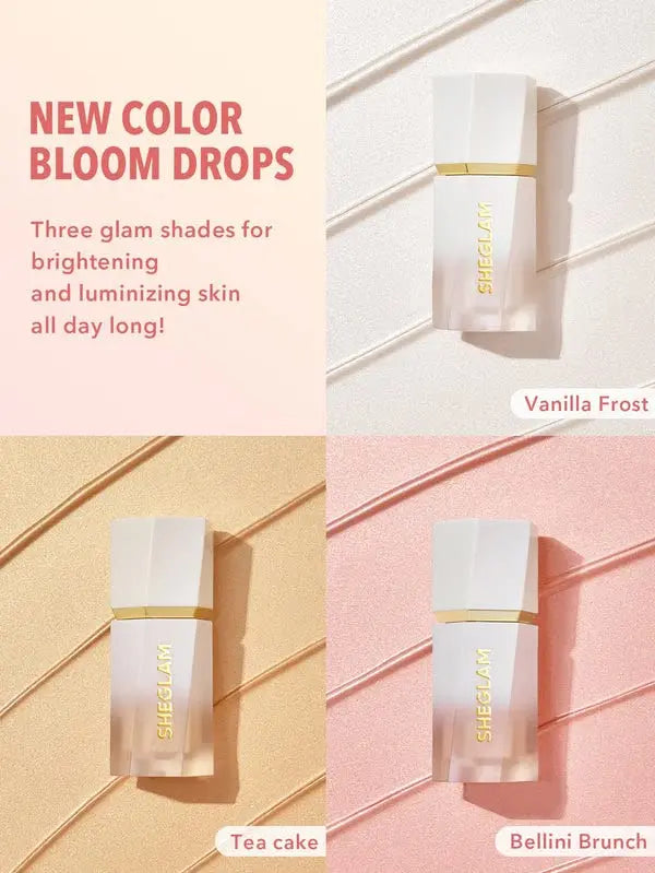 SHEGLAM Glow Bloom Liquid Waterproof Highlighter Long Lasting Cream Highlighter with Shimmer Dewy Finish - Vanilla Frost SHEGLAM uk supplements