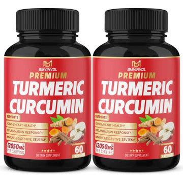 (2 Packs) Premium Turmeric Curcumin Supplement 12050mg with Ginger, Apple Cider Vinegar BMVINVOL uk supplements