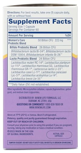 RENEW LIFE Ultimate Flora Vaginal Probiotic 50 Billion, 60 CT Renew Life uk supplements