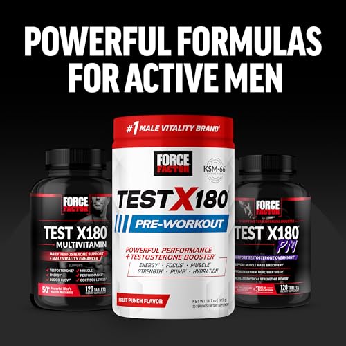 FORCE FACTOR Test X180 Ignite Testosterone Booster for Men, Testosterone Support Force Factor uk supplements