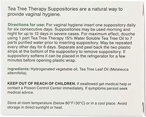 Tea Tree Therapy Vaginal Suppositories with Oil, 6 Count, White Tea Tree Therapy uk supplements