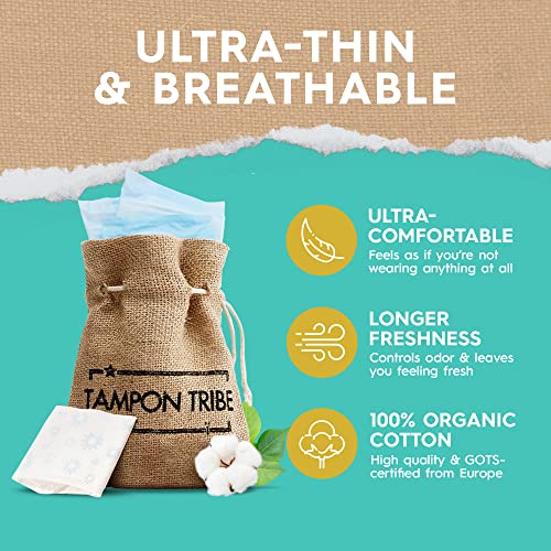 Tampon Tribe - Organic Cotton Pads with Wings for Women, Chemical-Free Breathable Sanitary Pads Tampon Tribe uk supplements
