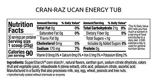 UCAN Energy Powder, Cran-Raz, Keto, Sugar-Free Pre & Post Workout for Men & Women UCAN uk supplements