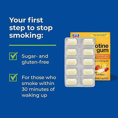Rite Aid Nicotine Gum, 4 mg - 100 Count | Quit Smoking Aid | Nicotine Rite Aid uk supplements