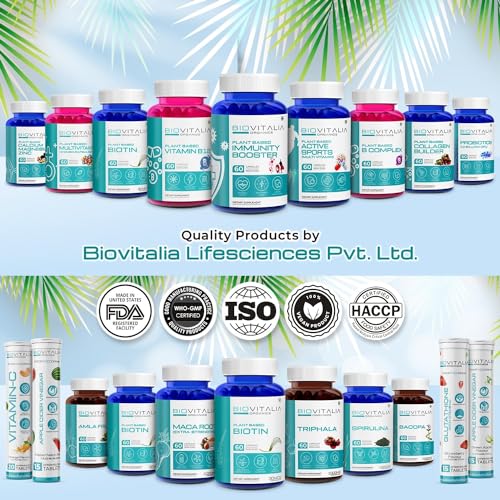 Biovitalia Plant Based Collagen Builder Capsule with Biotin & Vitamin C | Dietary Supplement for Men & Women BIOVITALIA ORGANICS uk supplements