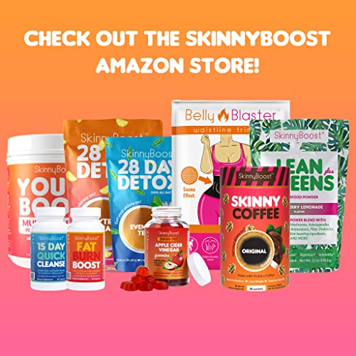 SkinnyBoost 28 Day Detox Tea Kit-1 Daytime (28 Bags) 1 Evening (14 Bags) Non GMO SkinnyBoost uk supplements