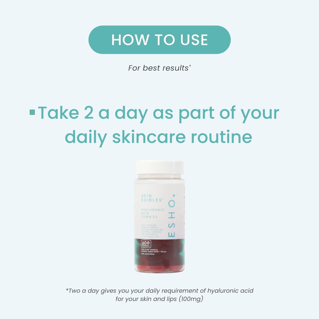ESHO. Skin Edibles - Hyaluronic Acid-Infused Skin & Lip Care Gummies ESHO uk supplements