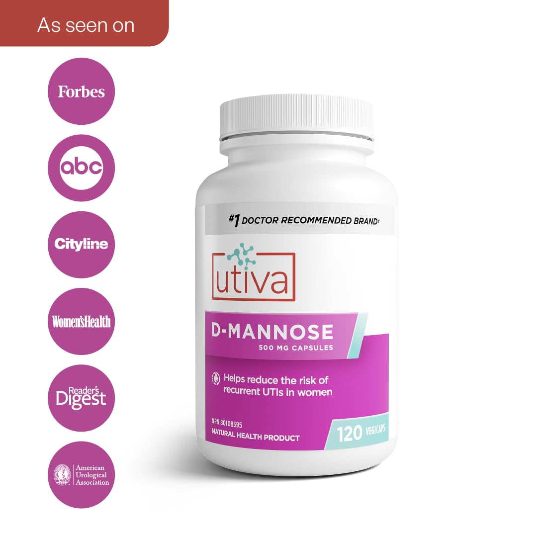 Szio+ Utiva D-Mannose 500mg Capsules – Naturally Flush The Bladder and Urinary Tract – UTI Avoidance – D Mannose Supplements for Women – Supports Urinary Tract Infection Treatments, 120 Capsules Szio+ uk supplements