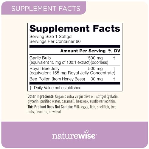 NatureWise Garlic Odorless Softgels 1500mg Support Teeth & Immune System Health NatureWise uk supplements
