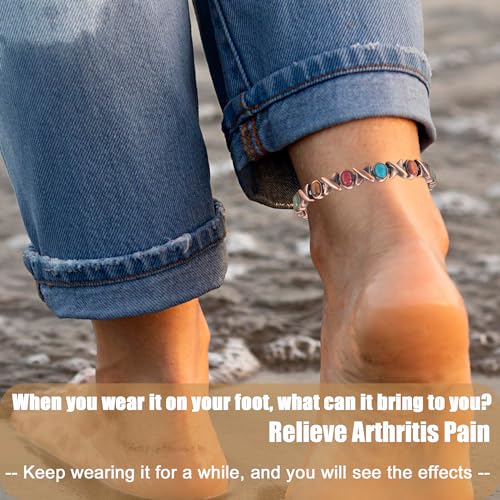 MagVIVACE Copper Anklet for Women for Arthritis and Joint, Magnetic Therapy Ankle Bracelet, Jewelry Gift MagVIVACE uk supplements