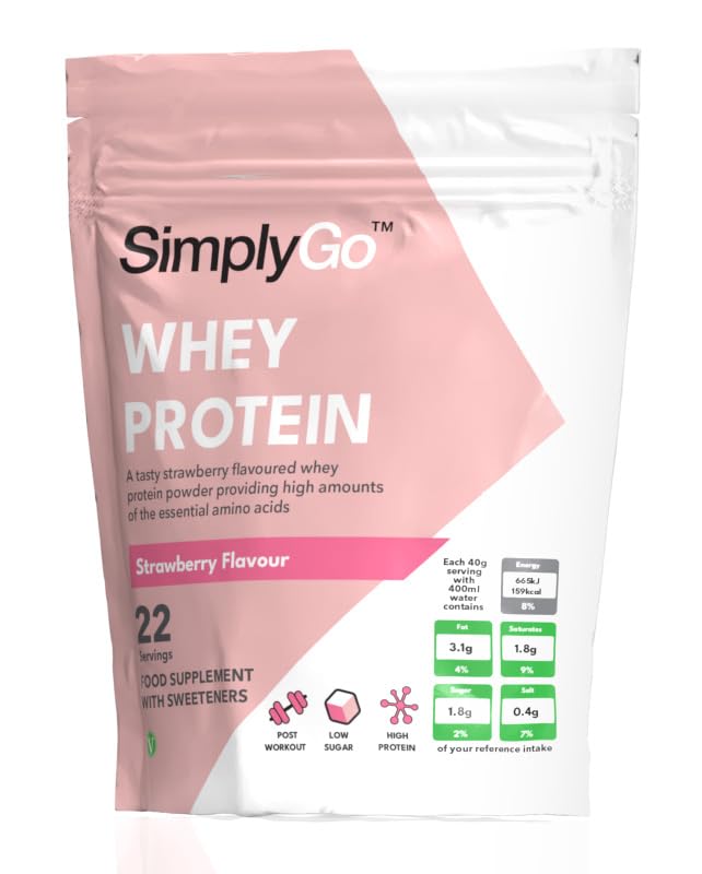 SimplyGo Whey Protein Powder | 900g | Simply Add 30g to Water, Juice or Shakes Simply Supplements uk supplements