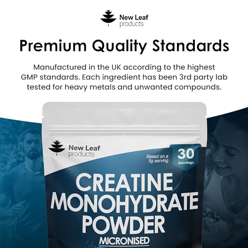 Creatine Monohydrate Powder 100% Pure Micronized Creatine - 150g Increased Absorption NEW LEAF PRODUCTS uk supplements