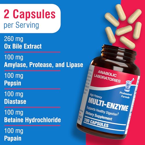 Anabolic Laboratories Multi Enzyme Nutritional Supplements - 100 Capsules of Digestive Anabolic Laboratories uk supplements