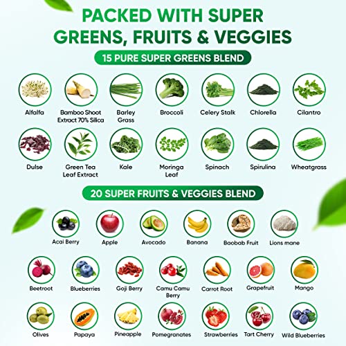 Sugar-Free Real Organic Fruits, Super Greens and Veggies Gummies | 35+ Nutritious & Healthy Greens, Fruits, and Vegetables for Improved Immunity, Skin Health & Energy Boost|60 Vegan Gummies VVN Naturals uk supplements