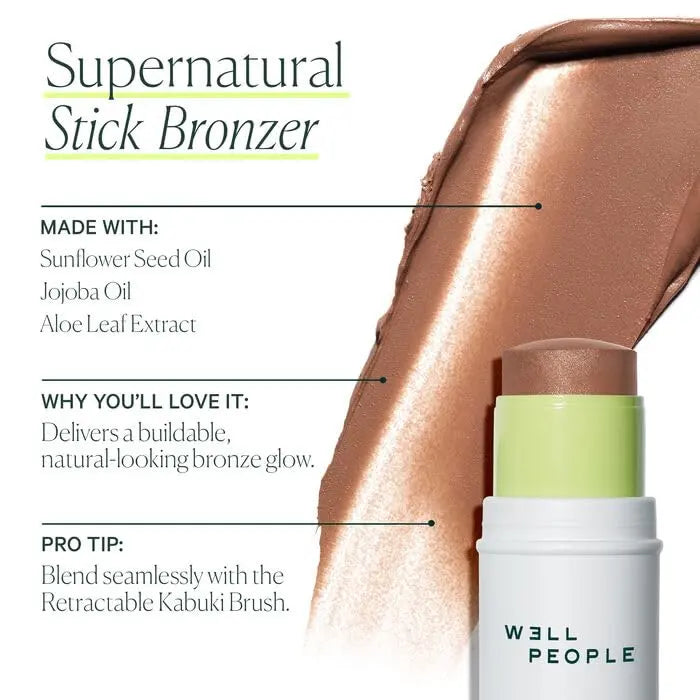 Well People Supernatural Stick Bronzer, Multi-use Hydrating Bronzer Stick For Glowing Skin, Hydrating Formula, Vegan & Cruelty-free, Golden Bronze Well People uk supplements