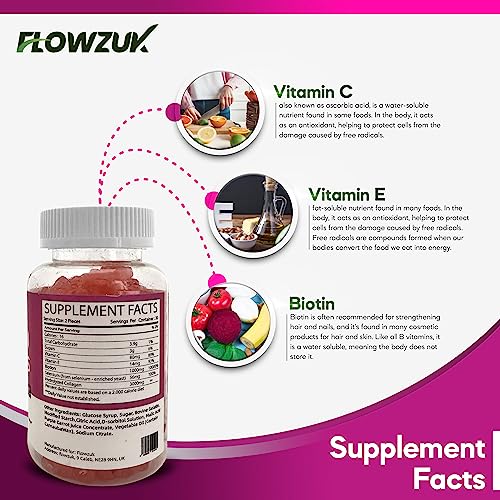 Collagen Gummies High Strength with Biotin Vitamin C & E | Flowzuk | Anti Aging, Hair Growth FLOWZUK uk supplements