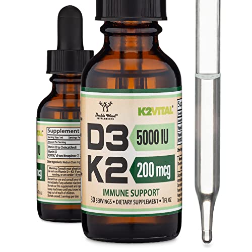 Vitamin D3 K2 5,000 IU Liquid Drops (5,000 IU of D3 and 200mcg of 99.9% All-Trans Double Wood Supplements uk supplements