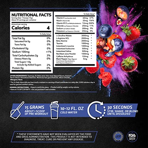 PrimeGENIX Pre-Workout+ Berry Blast Flavor | Max Performance | Boost Energy PrimeGENIX uk supplements