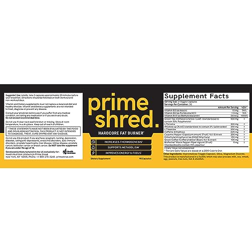 PrimeShred Fat Burner Pills for Men, Triple Action Weight Loss Supplement with Caffeine PrimeShred uk supplements