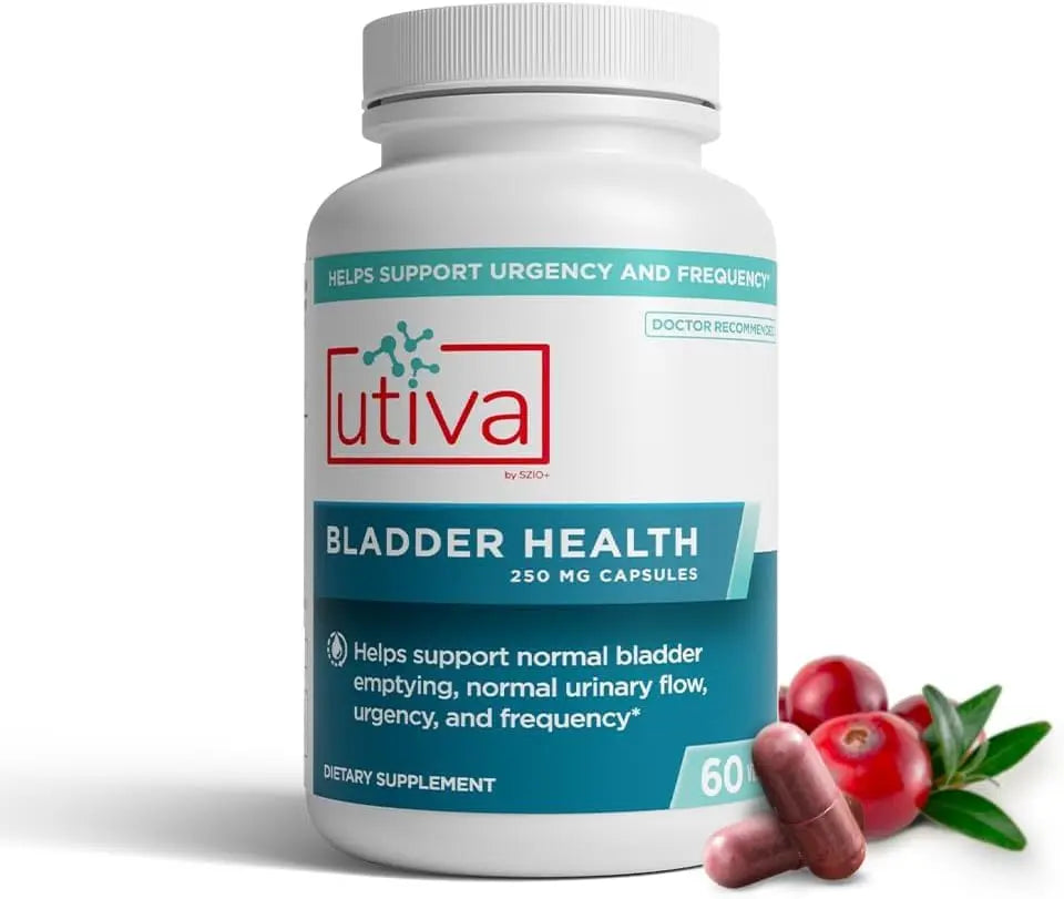 Szio+ Utiva Bladder Health - Control Supplement for Overactive Bladder and Lower Urinary Tract Health - Clinically Proven to Reduce Frequency and Urgency - 60 Capsules Szio+ uk supplements