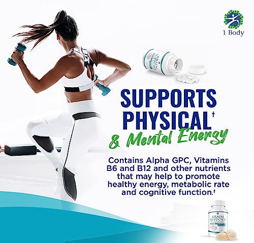 1 Body Brain Support: Twin Pack - 90 Capsules Each - Alpha GPC 1 Body uk supplements