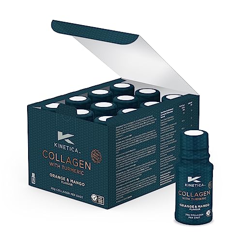 Kinetica Collagen with Turmeric (12-Pack) 20g Collagen & 50mg Vitamin C. Orange & Mango Flavour Kinetica uk supplements