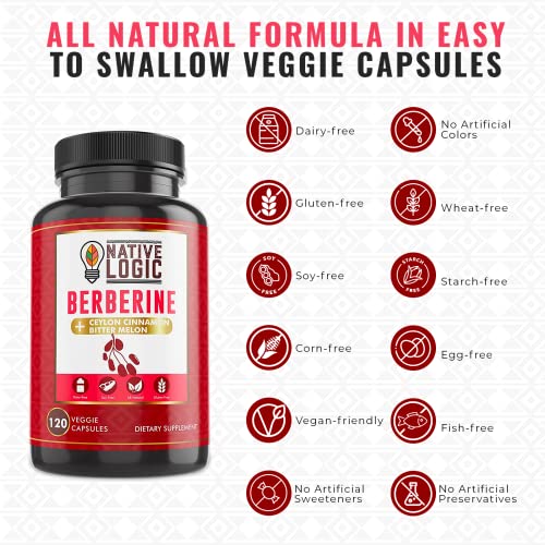 Native Logic Berberine HCL 1200mg with Ceylon Cinnamon, Bitter Melon, and Green Tea Native Logic uk supplements