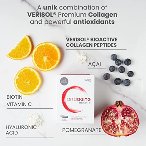 Unik Antiaging Beauty | Hydrolysed Collagen VERISOL (5 Clinical Studies) with Hyaluronic Acid UN 1K HEALTH & NUTRITION uk supplements