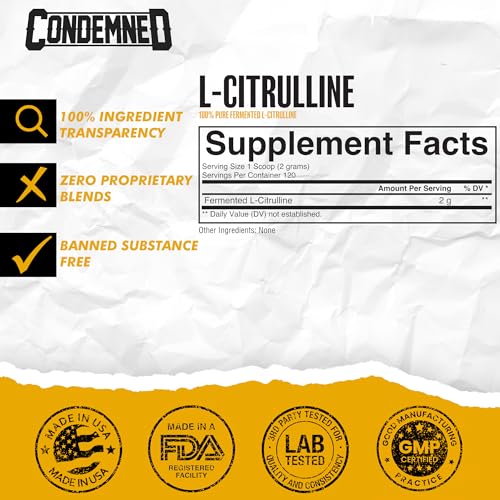CONDEMNED Labz L-Citrulline Powder - 100% Pure Fermented L-Citrulline - Nitric Oxide CONDEMNED uk supplements