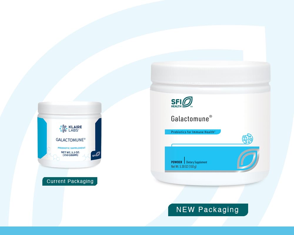 SFI Health Klaire Labs Galactomune Powder - Prebiotic Beta-Glucan & Galactooligosaccharides Immune Support (30 Servings, 150 Grams)