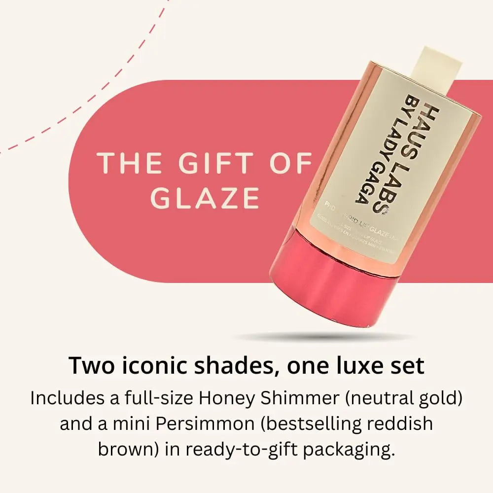 Haus Labs PHD Hybrid Innovation Plumping Lip Glaze Duo - Honey Shimmer Full Size & Persimmon Mini Haus Laboratories uk supplements