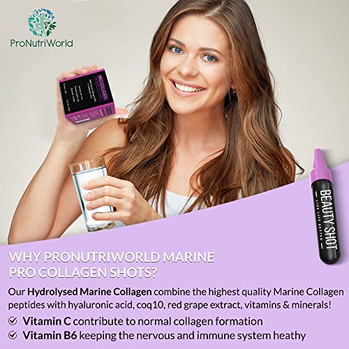 ProNutriWorld Marine Collagen Peptides Shots, Hyaluronic Acid and CoQ10 ProNutriWorld uk supplements