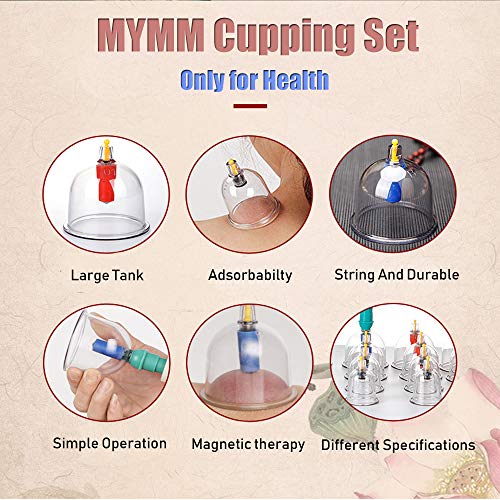 MYMM 12 Cupping Cups Sets Biomagnetic Traditional Professional Chinese Therapy Massage MYMM uk supplements