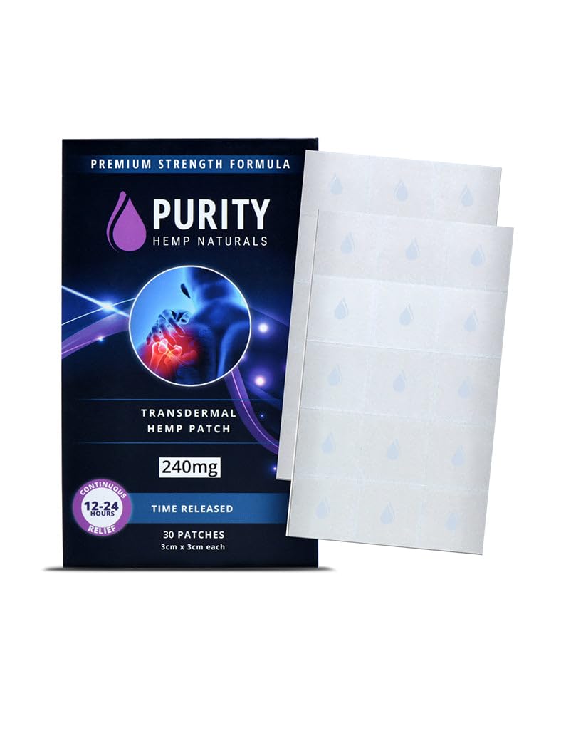 Purity Hemp Naturals Body Discomfort Patch 240 mg - 30 ct (8 mg ea.) Lasts 24 Hours. Sweat & Water Resistant. Convenient & Discreet. For Use On Any Part Of The Body. Plant-Based Extended-Release Patch Purity Hemp Naturals uk supplements