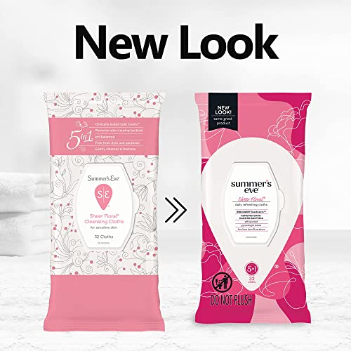 Summer's Eve Sheer Floral Daily Refreshing Feminine Wipes, Removes Odor, pH balanced Summer's Eve uk supplements