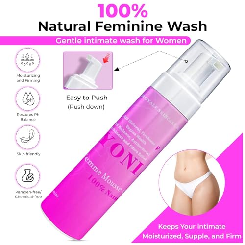 Vroyale Beauty 100% Natural Feminine Wash - 250 ml pH-Balanced Yoni Femme Mousse Vroyale Beauty uk supplements