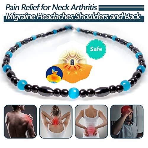 Magnetic Therapy Necklace Hematite Necklace Black Obsidian Aquamarine Magnetic Necklace Hion uk supplements