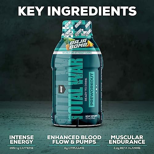 REDCON1 Total War Ready to Drink Preworkout, Strawberry Kiwi - 350mg of Fast Acting REDCON1 uk supplements
