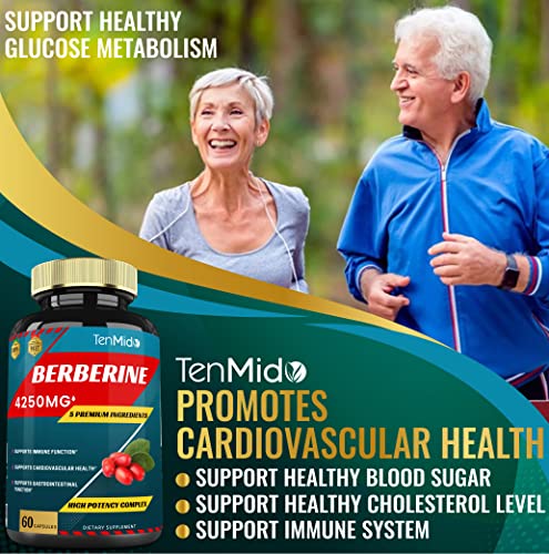 Berberine Extract Capsules 4250mg, 2 Months Supply & Ceylon, Milk Thistle, Turmeric Tenmido uk supplements