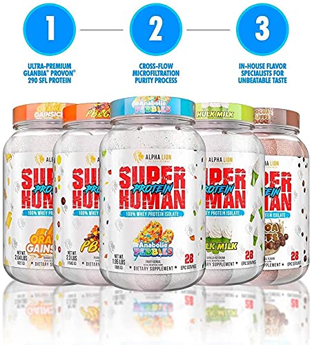 ALPHA LION Superhuman Whey Protein Powder, Great Tasting Pure Whey Protein Isolate ALPHA LION uk supplements